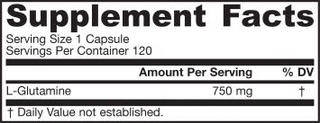 L-Glutamine - 120 капсули / 750 мг. - Image 2